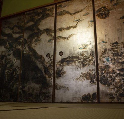 京都ゲストハウス襖絵・絵画